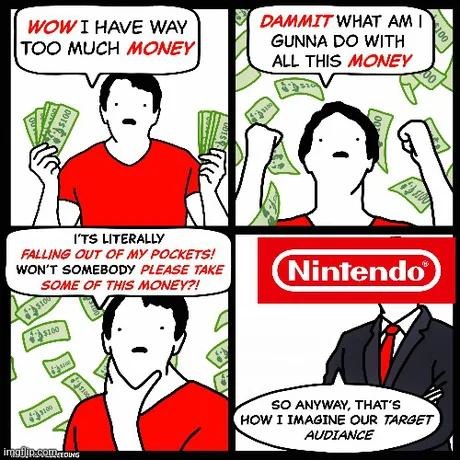 Nintendo imagining their audience like money piñatas - meme
