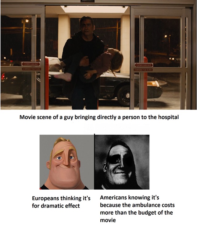 Hospital scenes in America - meme