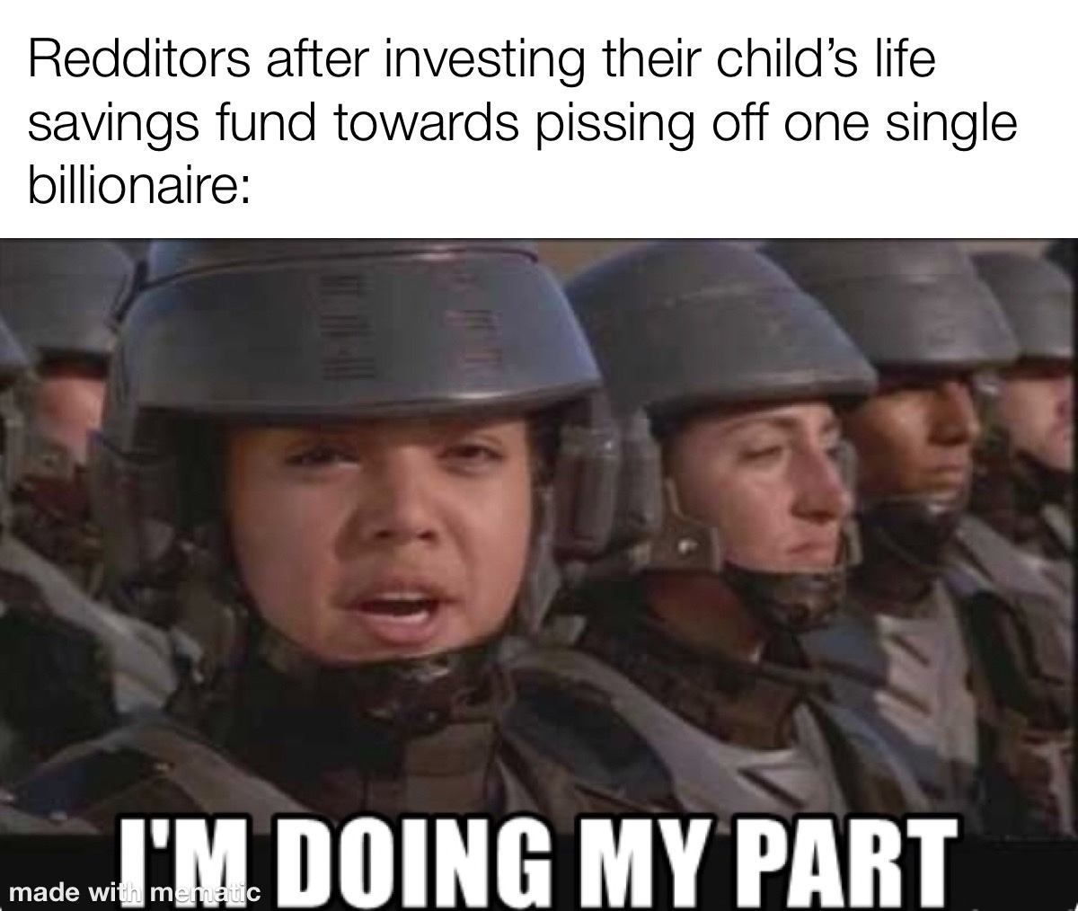 I invested a little money, too. - meme
