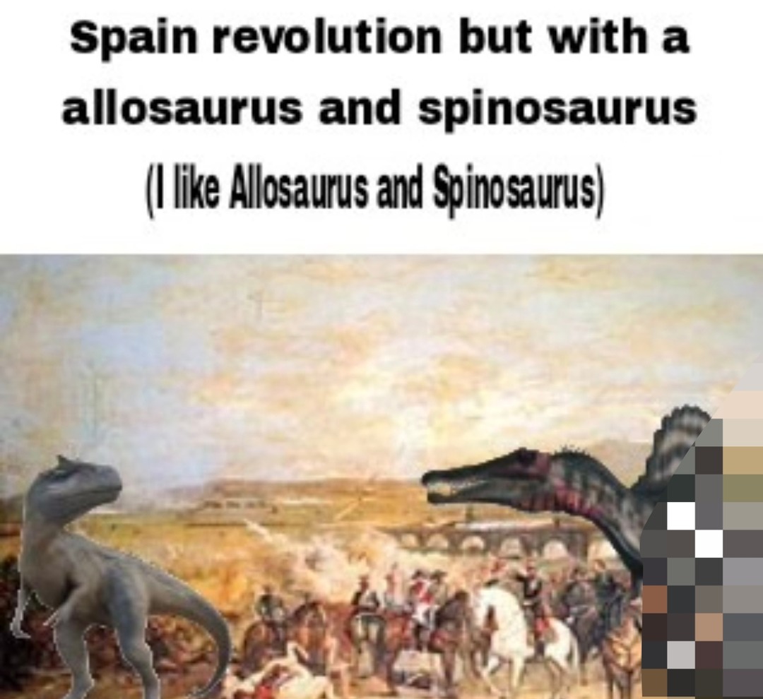 Spanish revolution but with dinosaurs because why not - meme