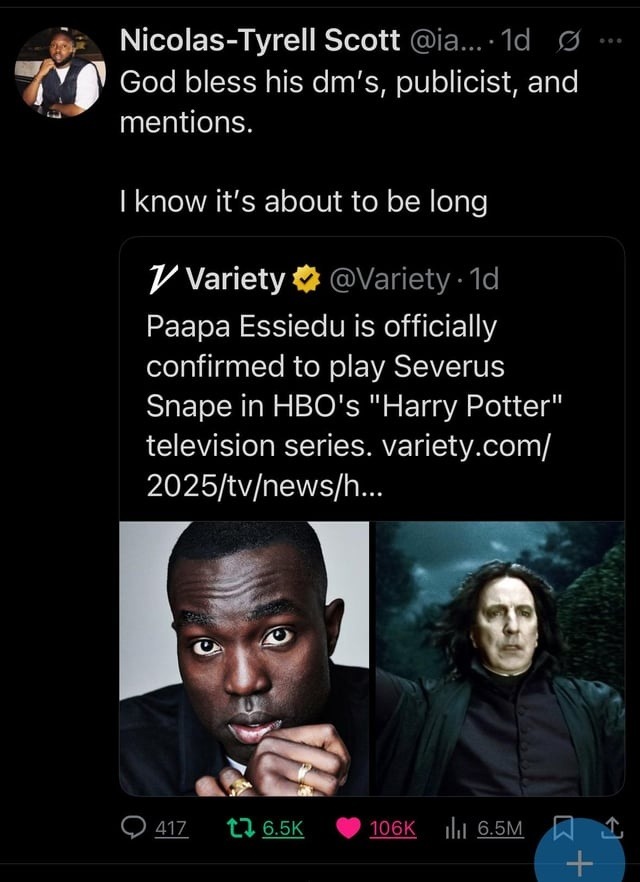 Snape’s DMs are about to be a warzone - meme