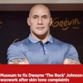Dwayne The Rock Johnson waxwork after skin tone complaints