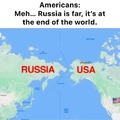 Proximity between Russia and USA