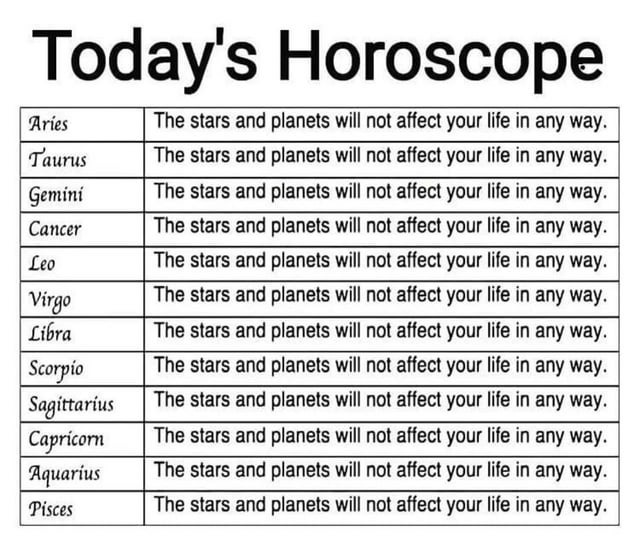 Today's horoscope - meme