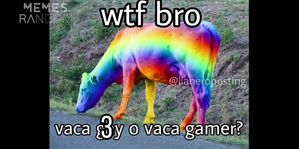 wTf una vaca gay o una vaca gAmEr  - meme
