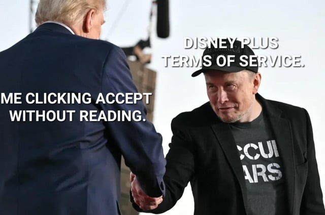 Elon Musk and Trump handshake meme