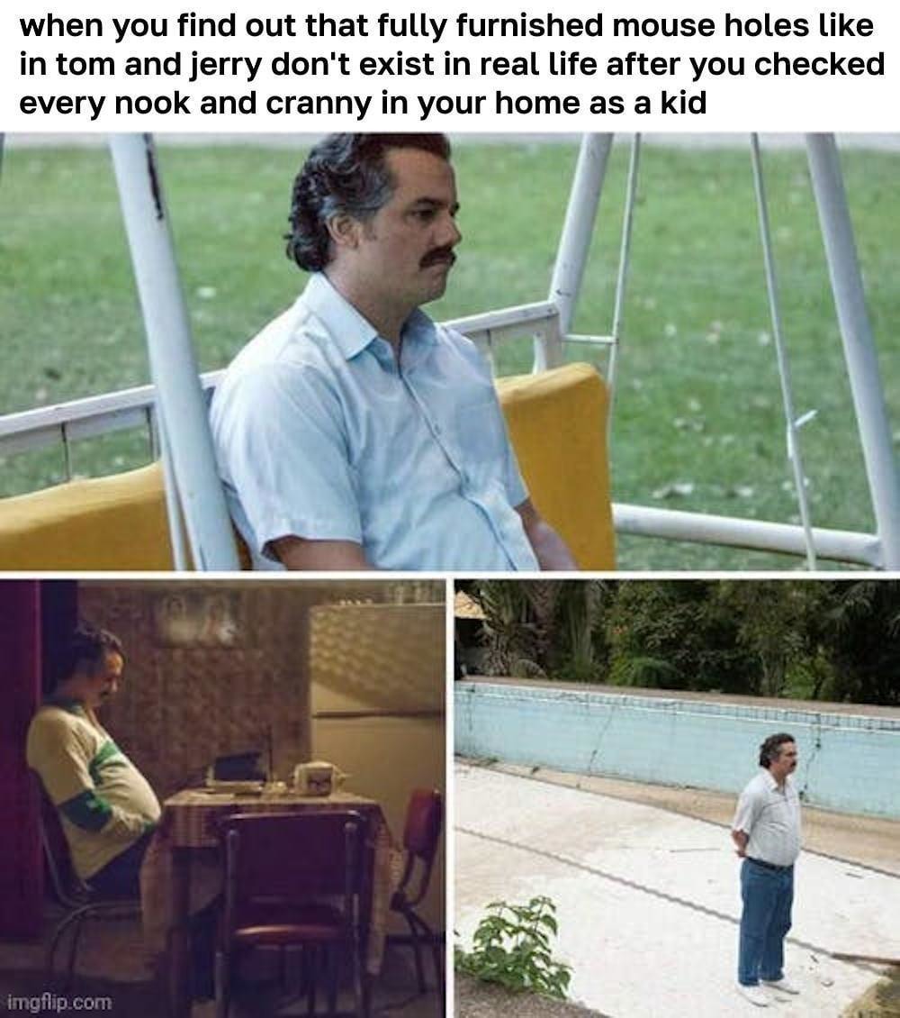 Tom and Jerry mouse holes were a scam and I'm not okay - meme