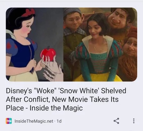New Snow White live action shelved after conflict - meme