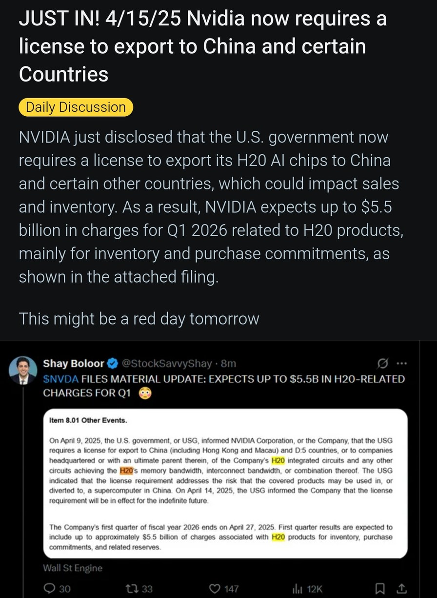 Nvidia just got a $5.5B timeout from the government - meme