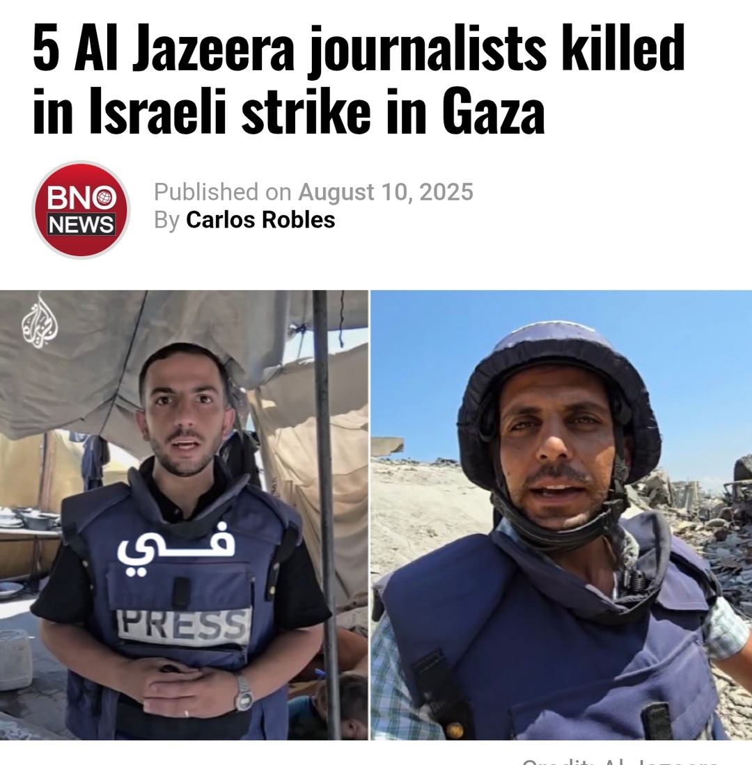 Israeli strike kills 5 Al Jazeera journalists in Gaza - meme