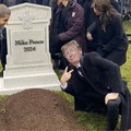 He shouldn't wait for the crowd to leave before pissing on his grave - just to assert dominance.