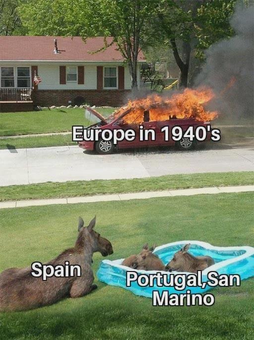 Europe in 1940s if you squint hard enough - meme