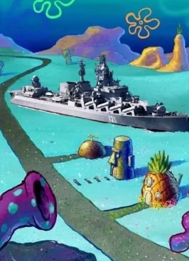 El Moskva se a comvertido en submarino XD - meme