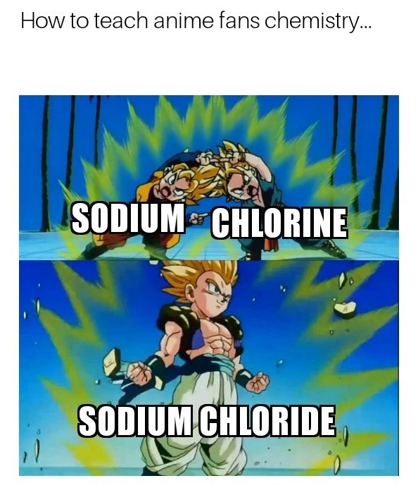 How to teach anime fans chemistry - meme