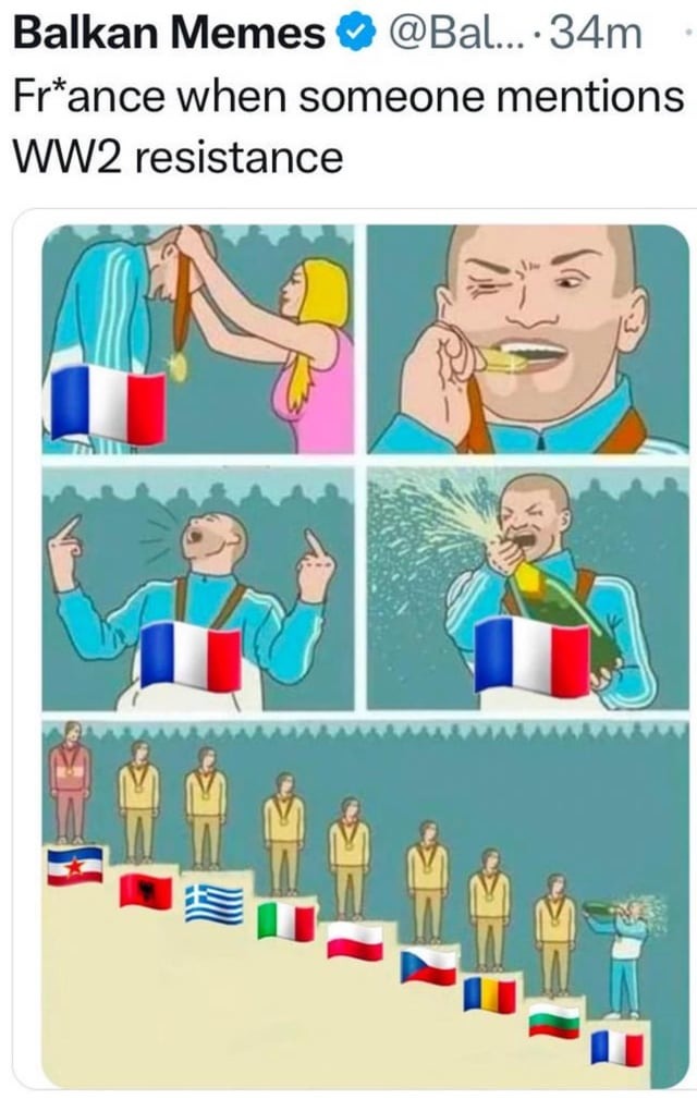 France when someone mentions WW2 resistance - meme