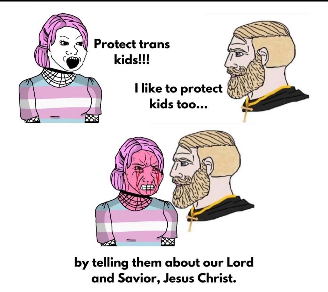 Trannys need Jesus too - meme