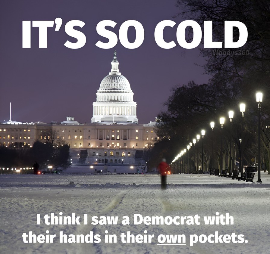 Democrats with their hands in their own pockets - meme