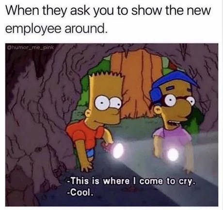Showing the employee around - meme