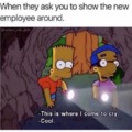 Showing the employee around