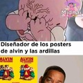 Meme de Will Smith enseñando los posters de Alvin y las ardillas