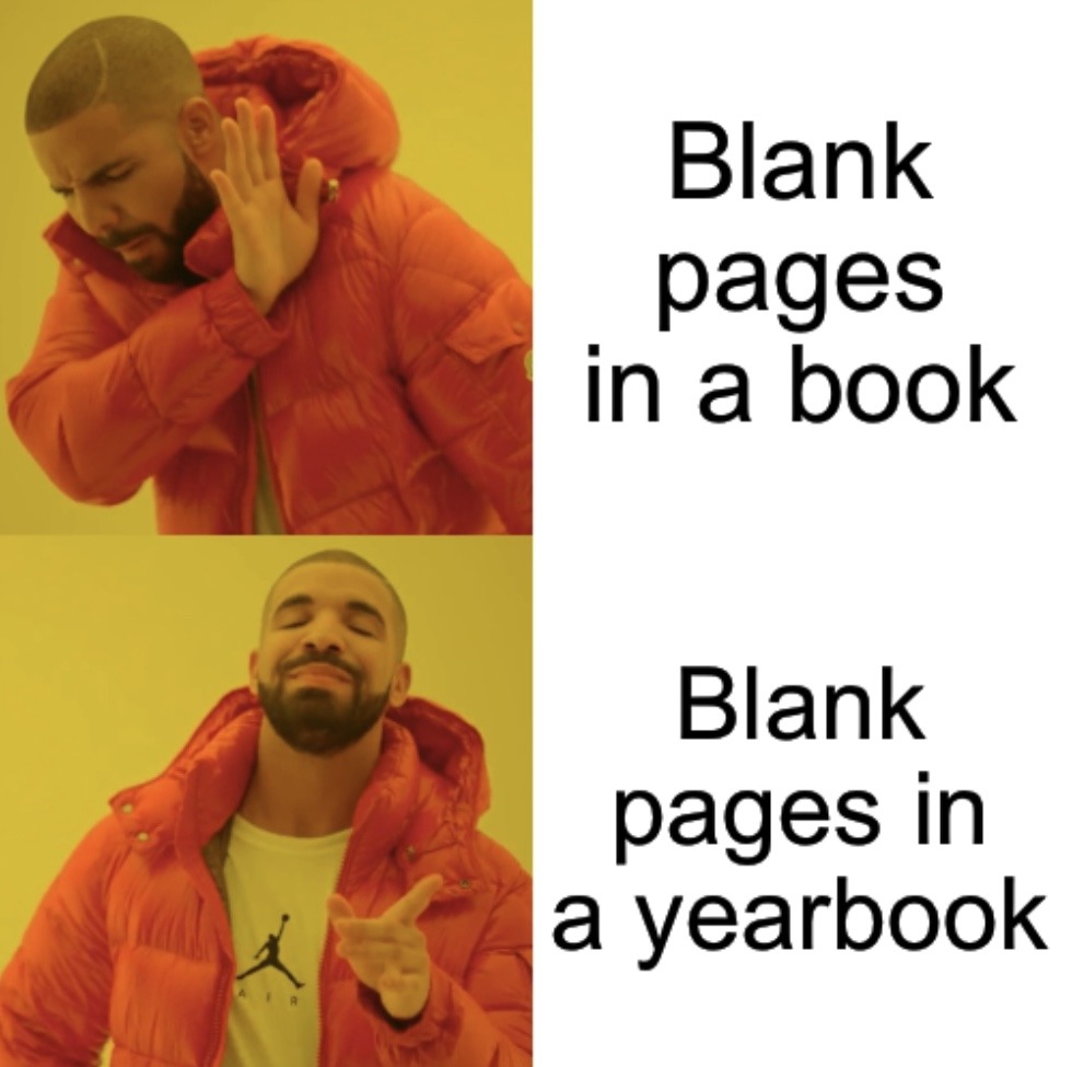 blank pages… - meme