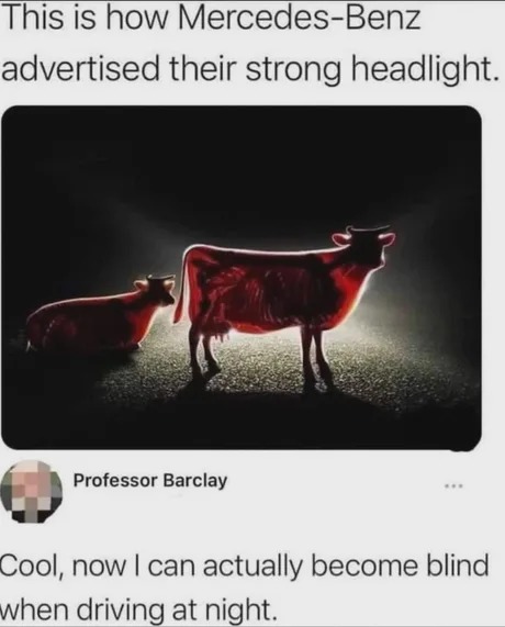 Mercedes headlight advertisement - meme