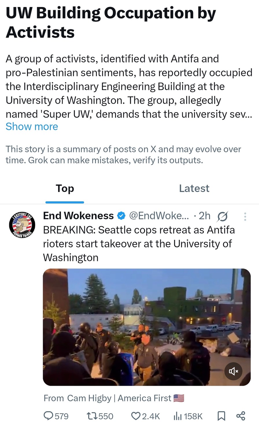Seattle campus takeover turns into protest plot twist - meme