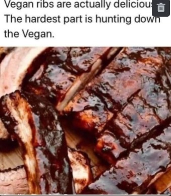 Las costillas de veganos - meme