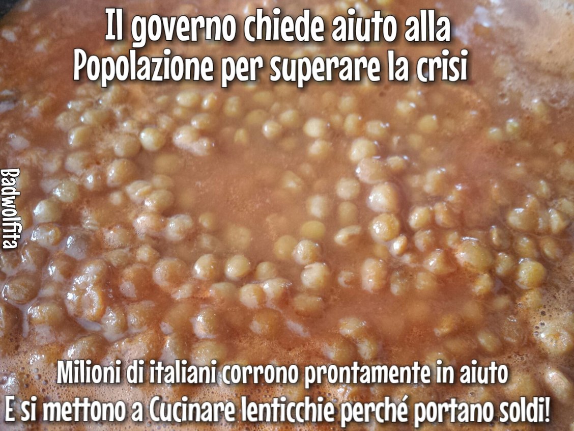 Renzi bis e le lenticchie: a real tragic true story - meme