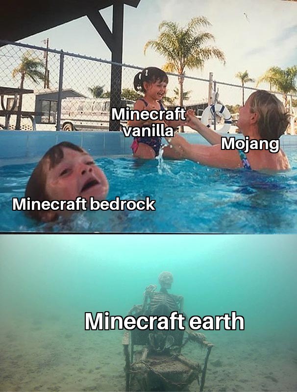 Para los que no se han enterado minecraft earth es un juego olvidado de minecraft - meme