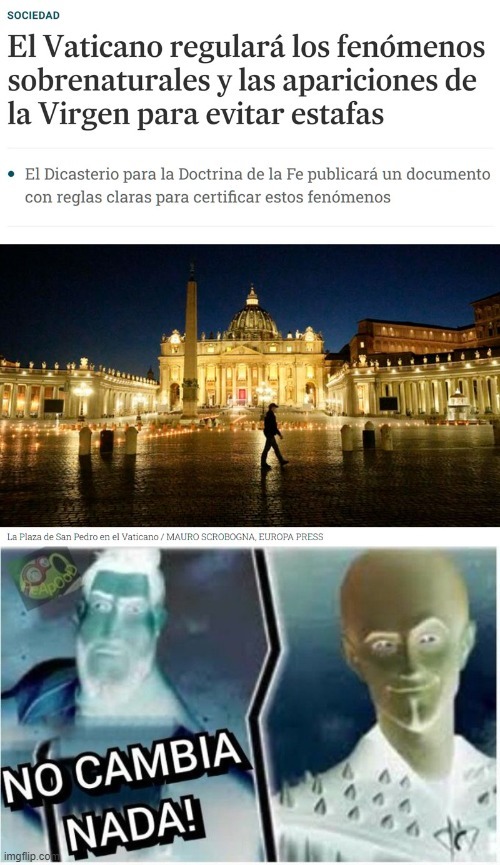 El vaticano regulará los fenómenos sobrenaturales - meme