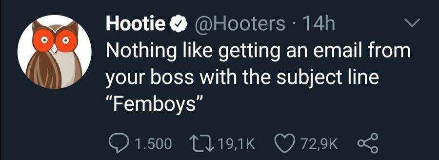 The tweet is real. Femboy Hooters is gonna be a thing - meme
