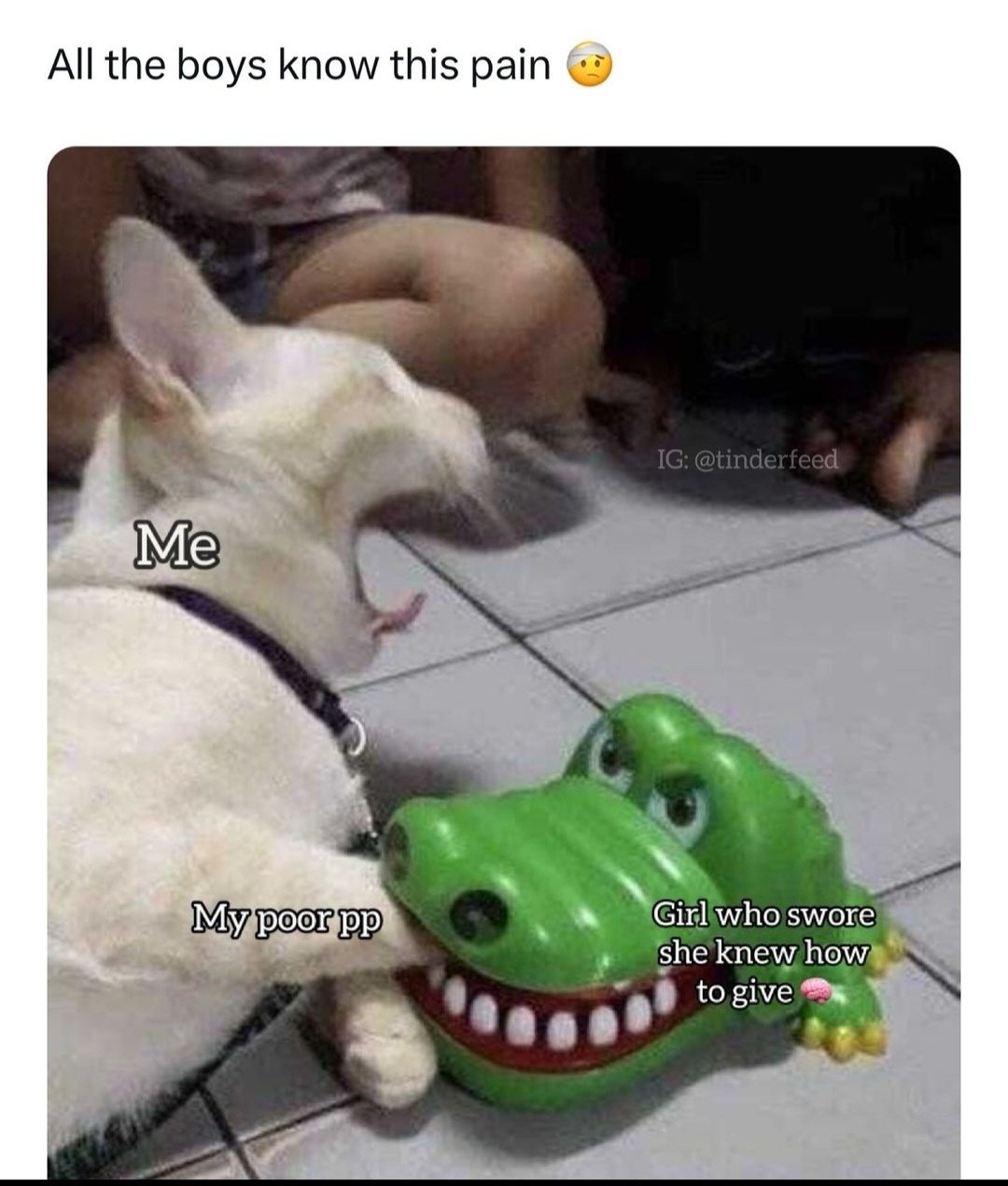 Just say you don't know how, and now it's stuck in your braces - meme