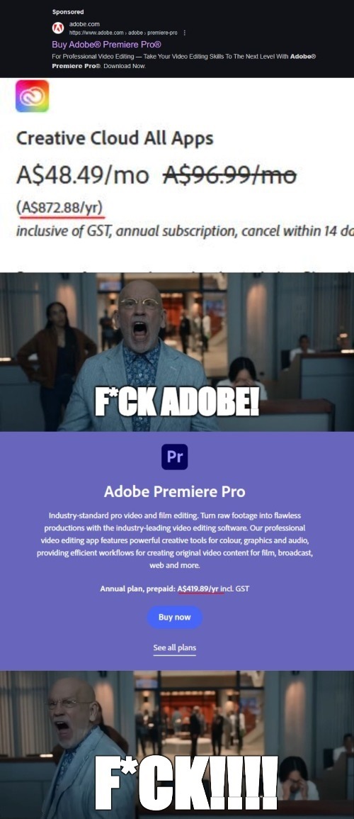 F*CK ADOBE - Space Force Meme