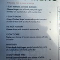 Picky Undecided Kid's menu