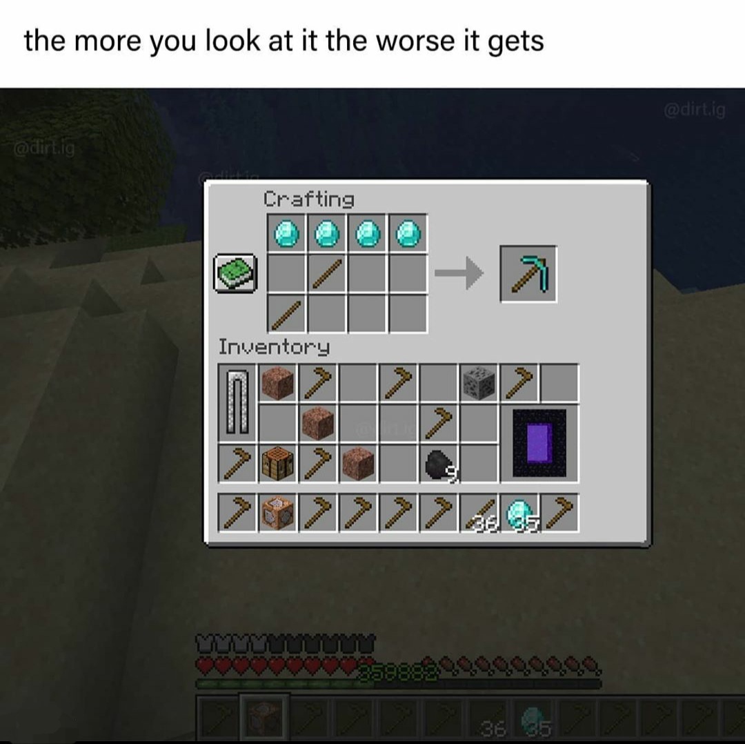 What's your favorite thing to do in Minecraft? - meme