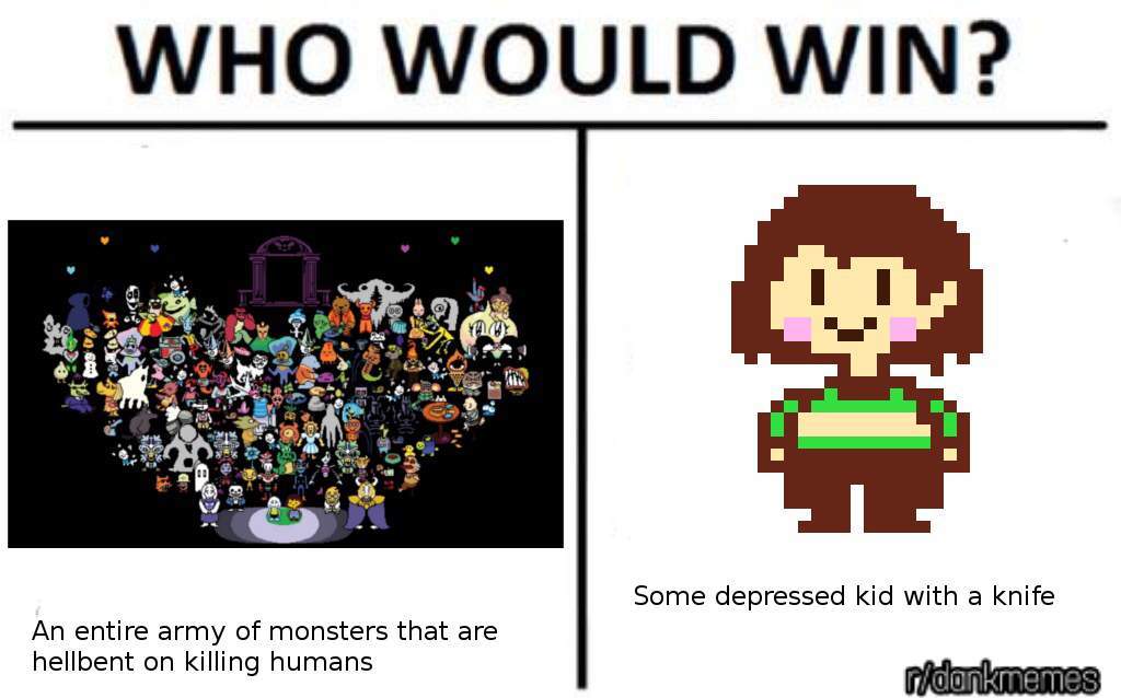 Cuz real monster is depressed kid. - meme