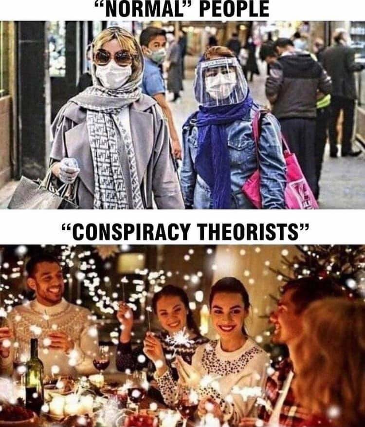 Why do the conspiracy theorists have so many lights? - meme