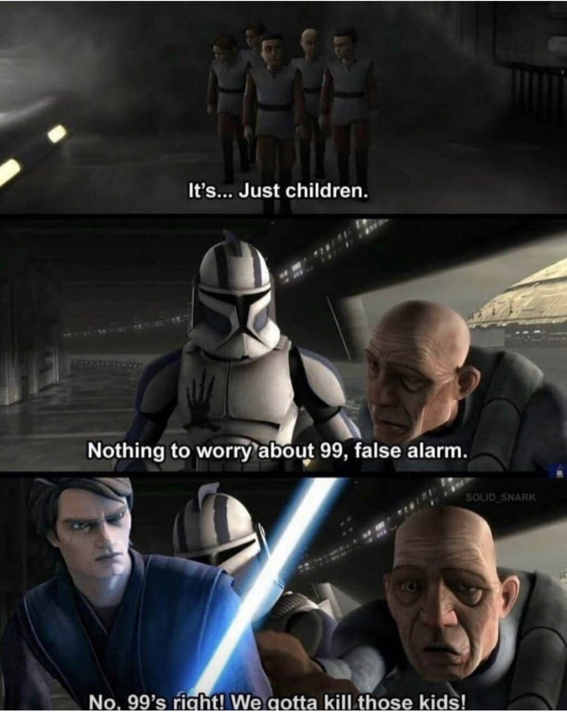you would think he would want all those kids to turn to the dark side - meme