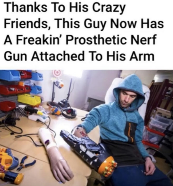 he chose nerf over nothing - meme