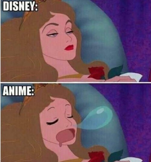 Disney vs anime - meme