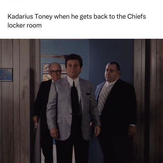Kadarius Toney when he gets back tot he Chiefs locker room - meme