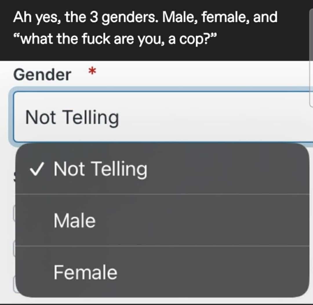 The 3 genders: Male, Female, and Whatever That Is - meme