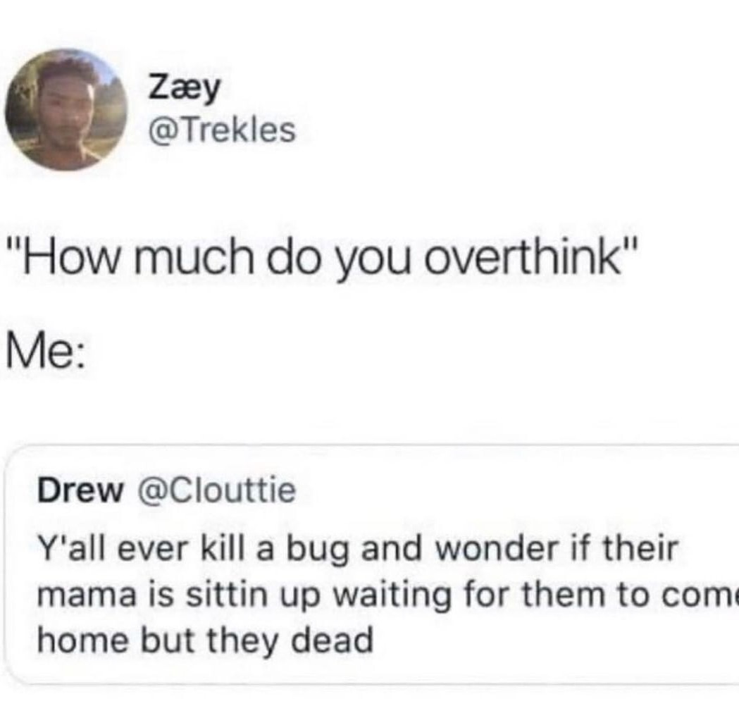 Legit me then I be crying over a bug I killed - meme