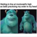 Waiting in line at McDonlad's