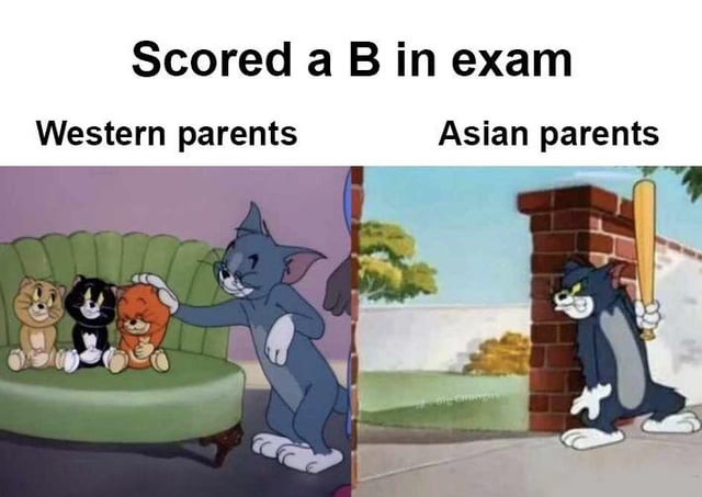 Scored a B in exam - meme