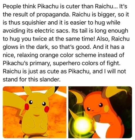 Pikachu < Raichu - meme