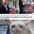 The cat looks happy about it too
