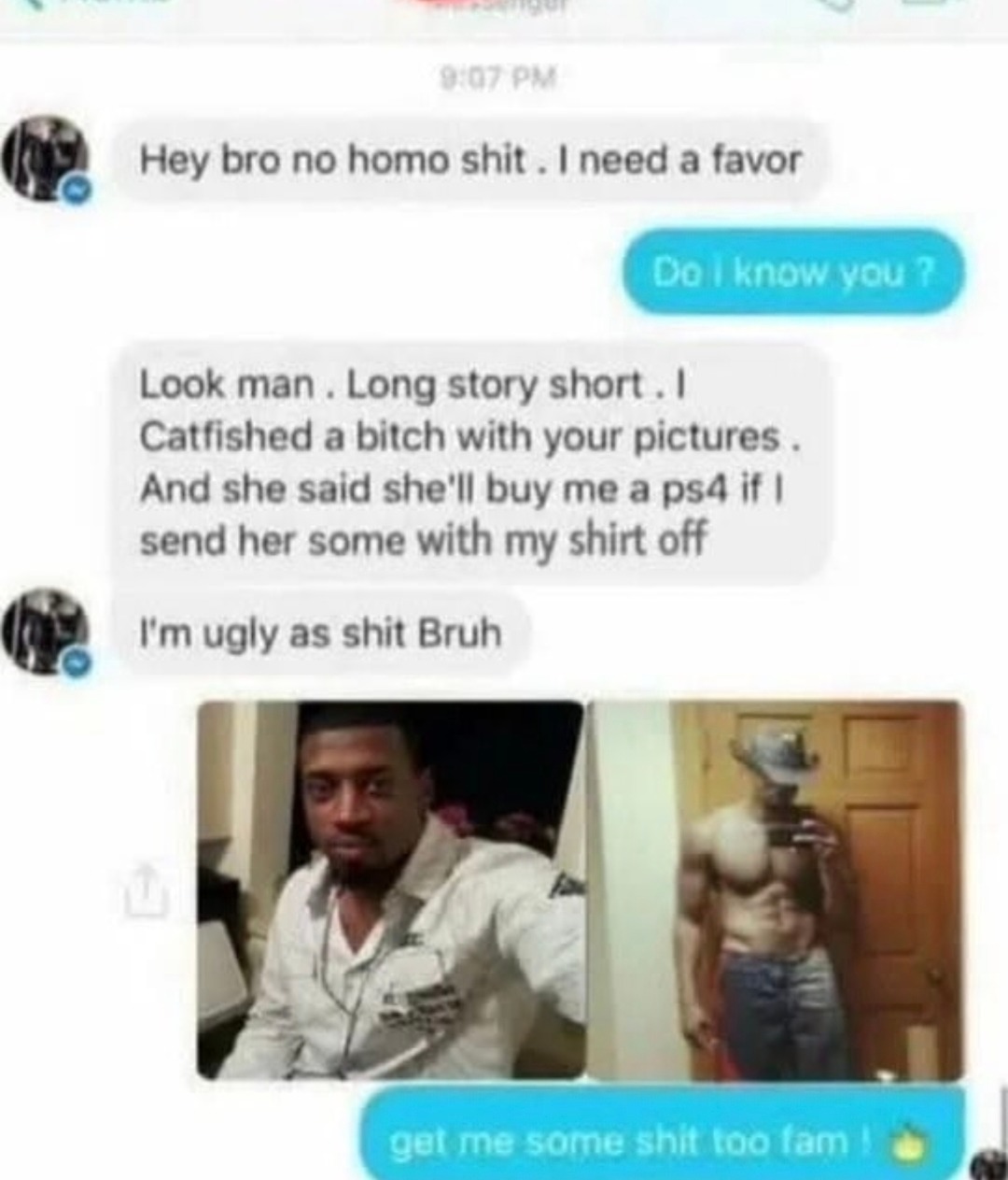 A strange request between friends - meme