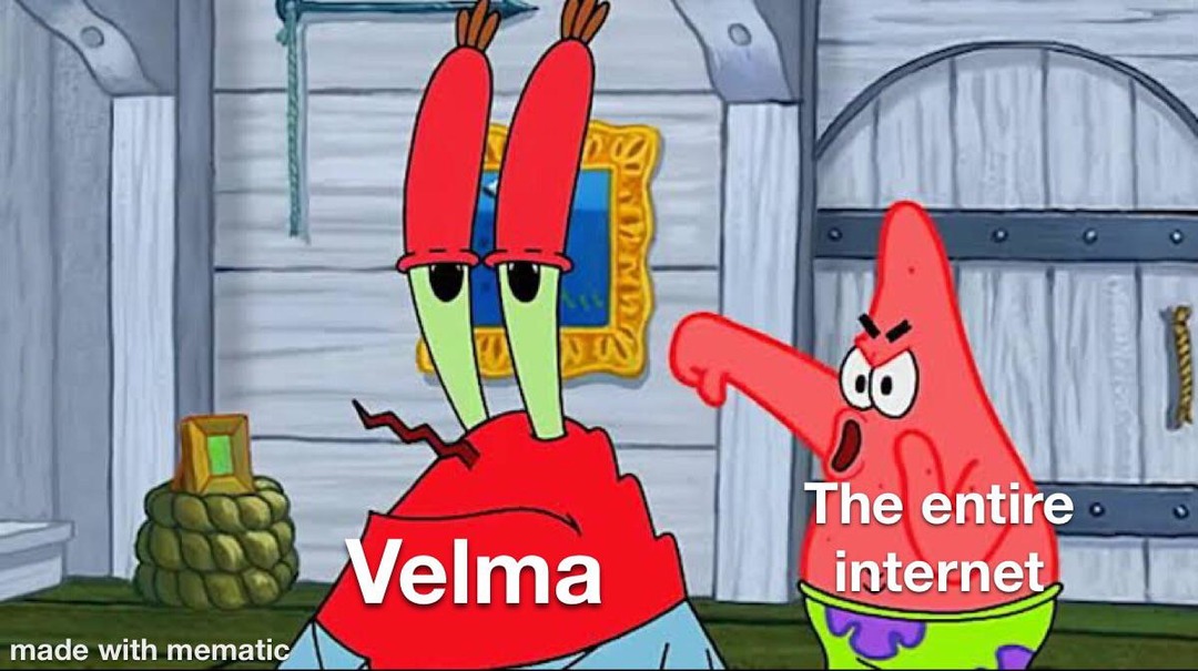 Velma vs the entire internet - meme